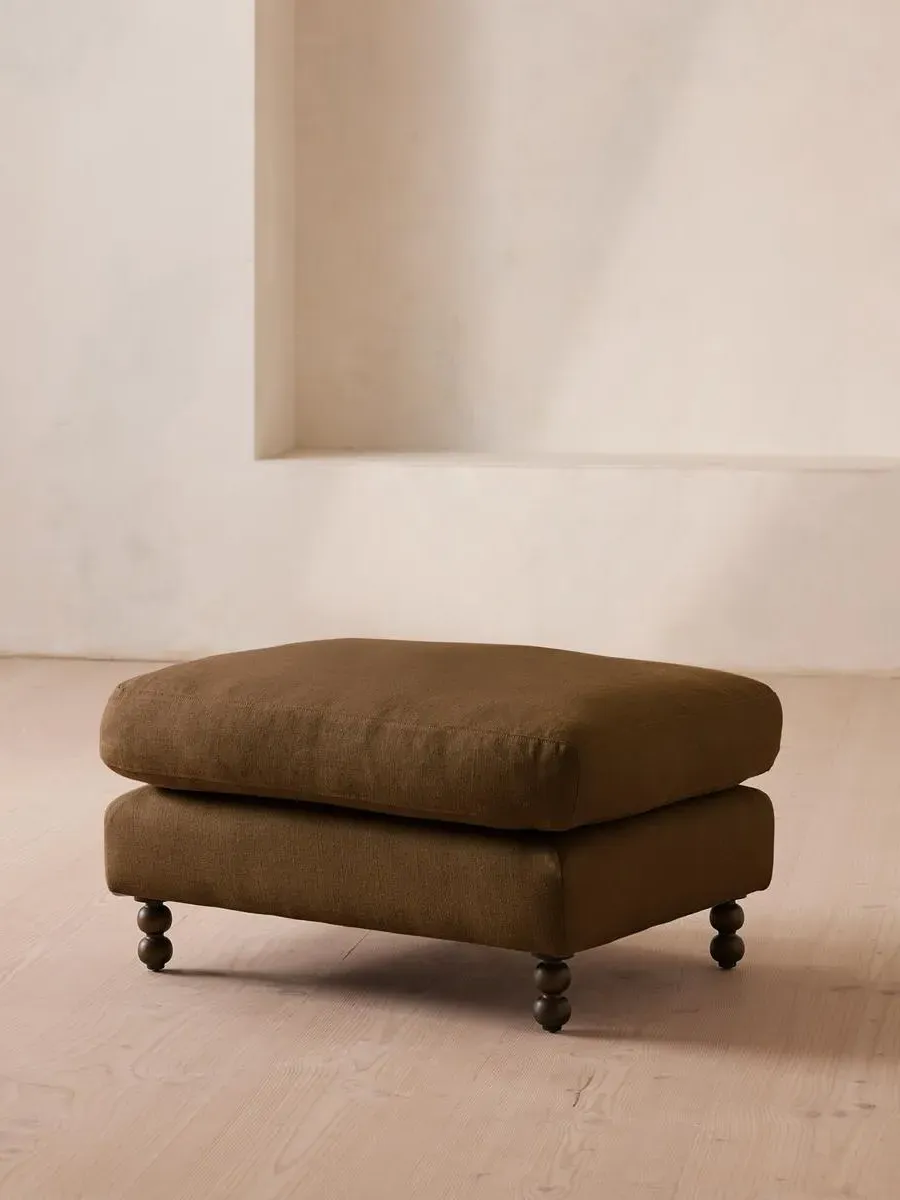 Rectangle Ottoman - Ochre, Linen