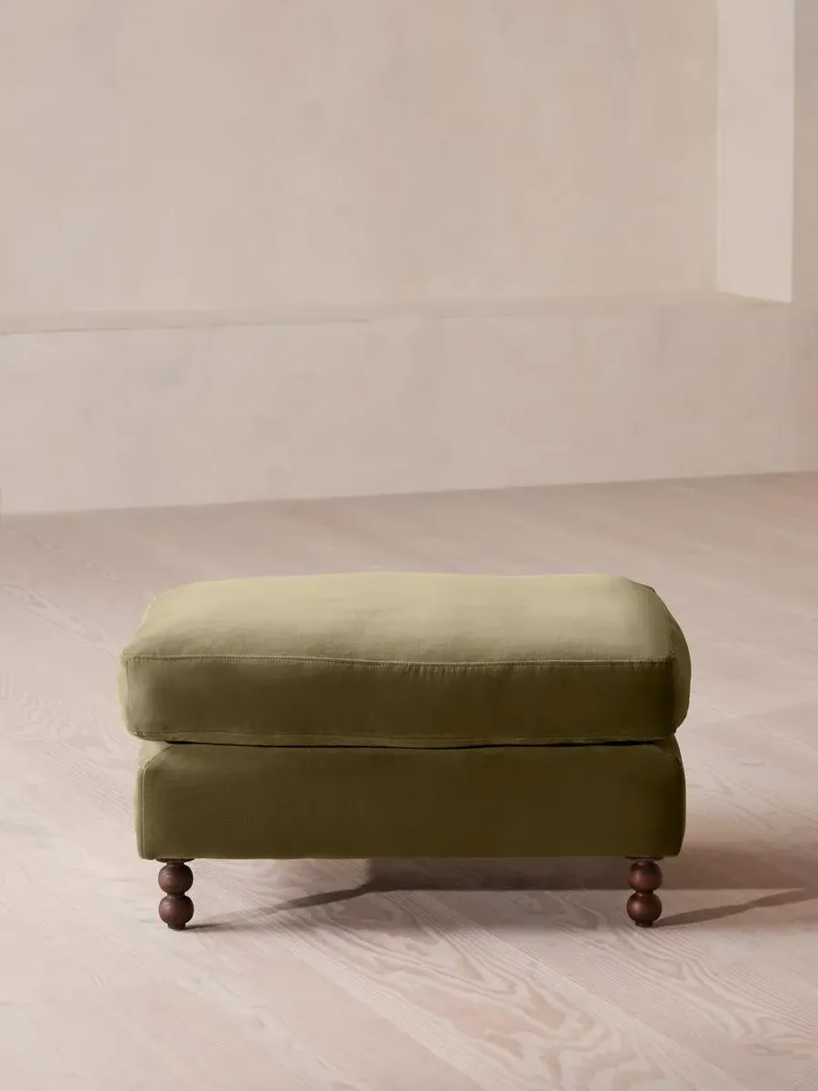 Rectangle Ottoman - Olive, Velvet