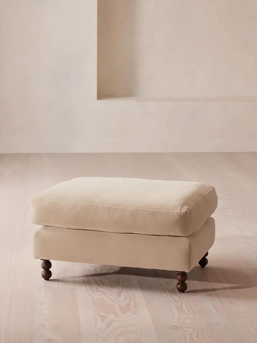 Rectangle Ottoman - Porcelain, Velvet