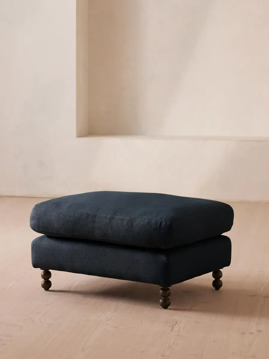 Rectangle Ottoman - Prussian Blue, Linen