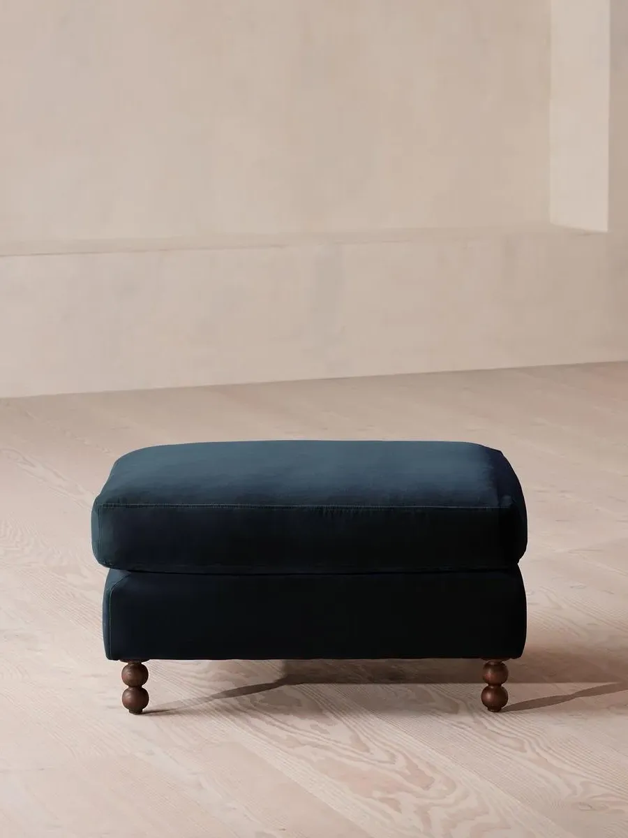 Rectangle Ottoman - Royal Blue, Velvet