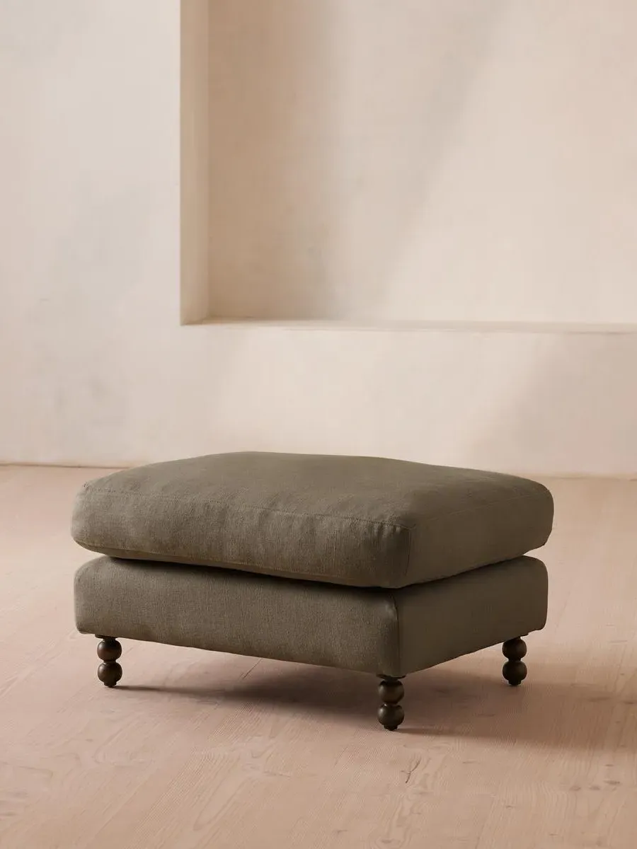 Rectangle Ottoman - Sage, Linen