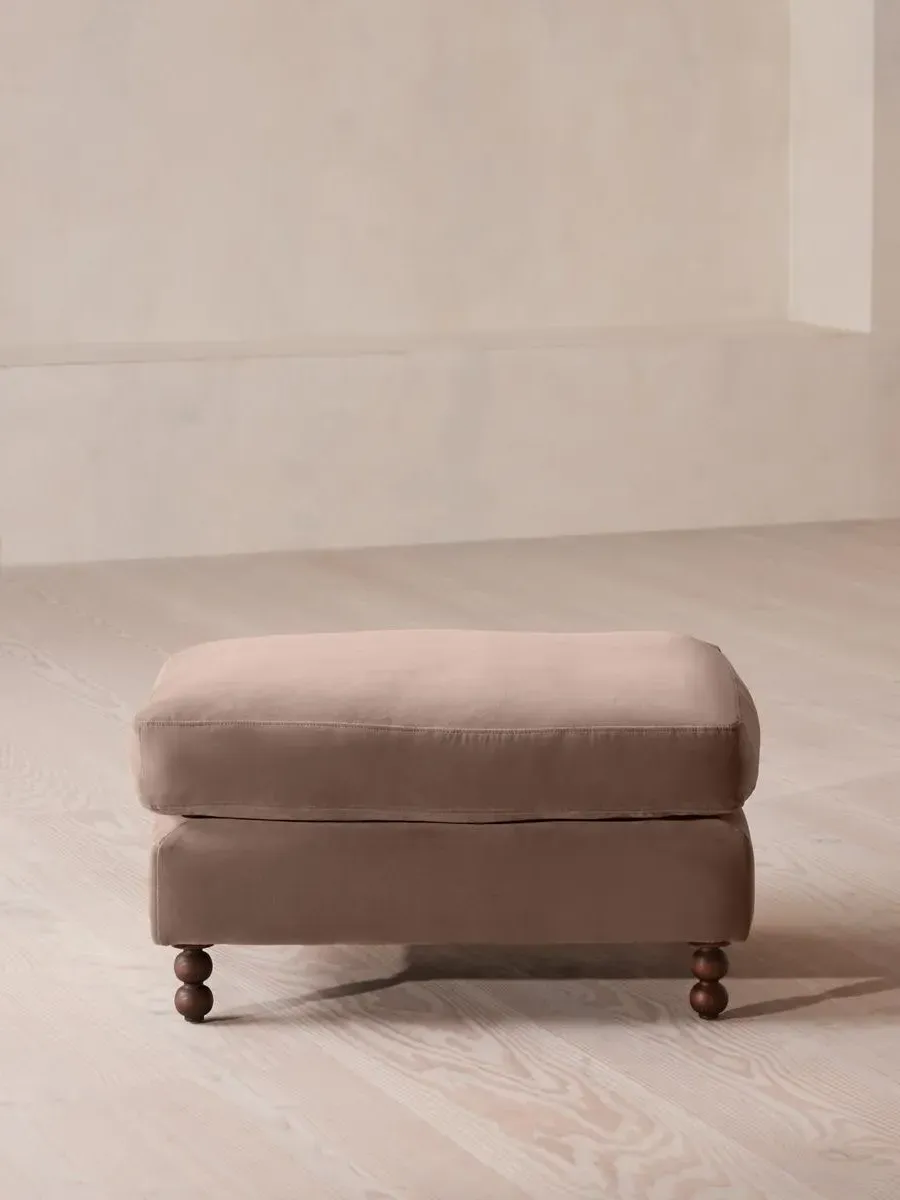Rectangle Ottoman - Taupe, Velvet