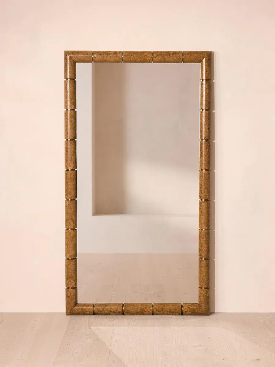 Rectangular Floor Mirror - Olive Ash Burl image