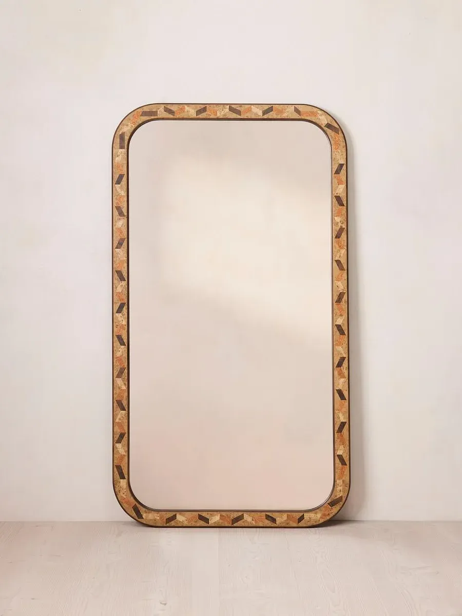Rectangular Wall Mirror - Walnut, Wood Burl image
