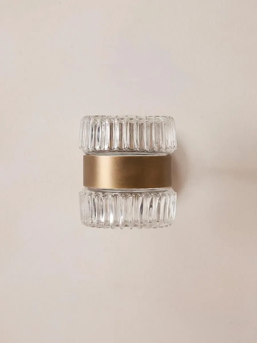 Renato Wall Light - Ribbed Glass image