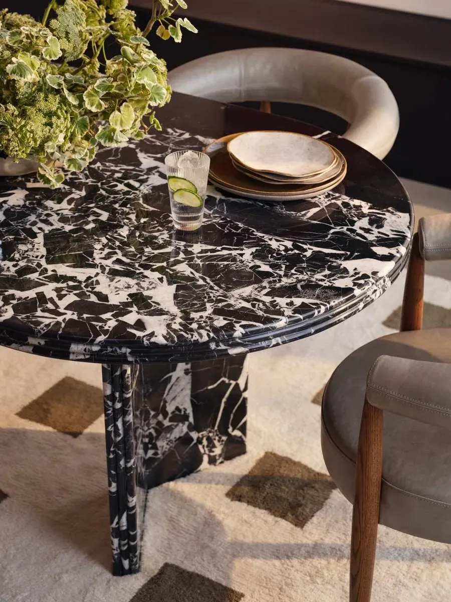 Rosaline Dining Table - Black, Marble image
