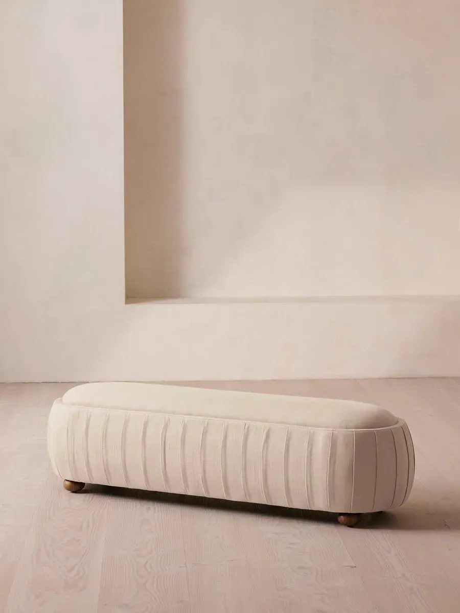 Round Bench - Bisque, Linen