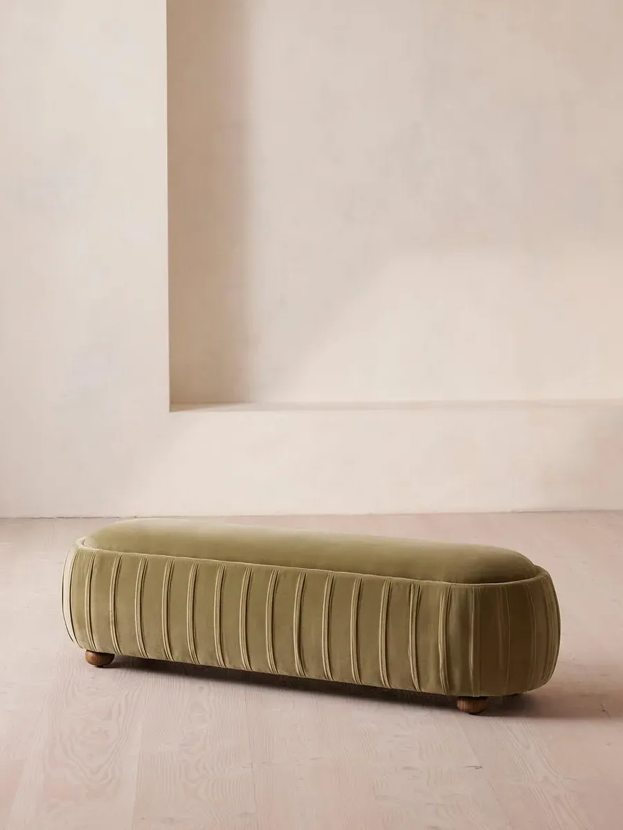 Round Bench - Lichen, Velvet