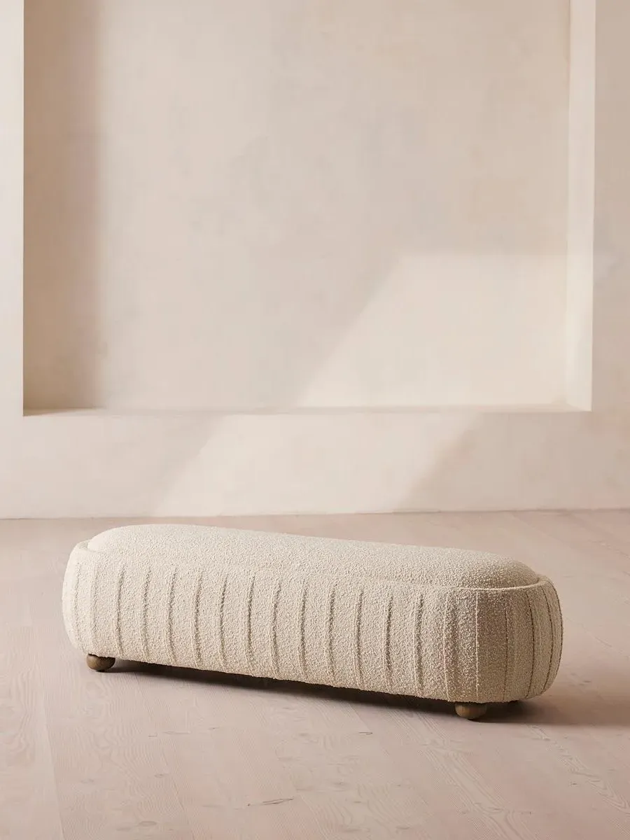 Round Bench - Natural, Boucle