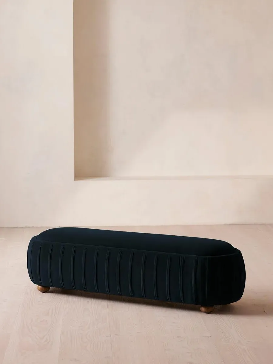 Round Bench - Royal Blue, Velvet