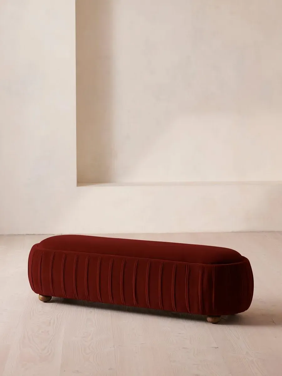Round Bench - Rust, Velvet