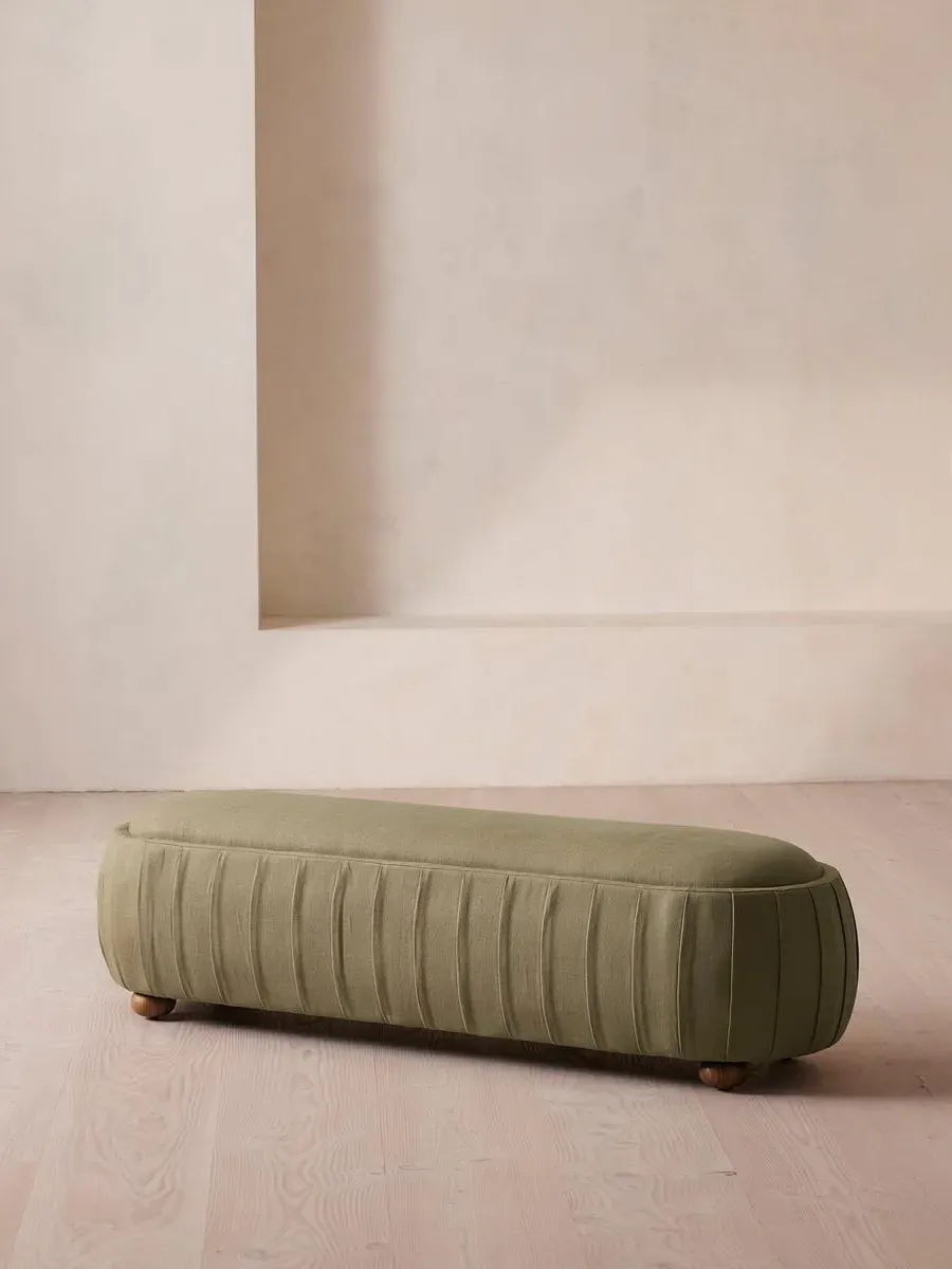 Round Bench - Sage, Linen
