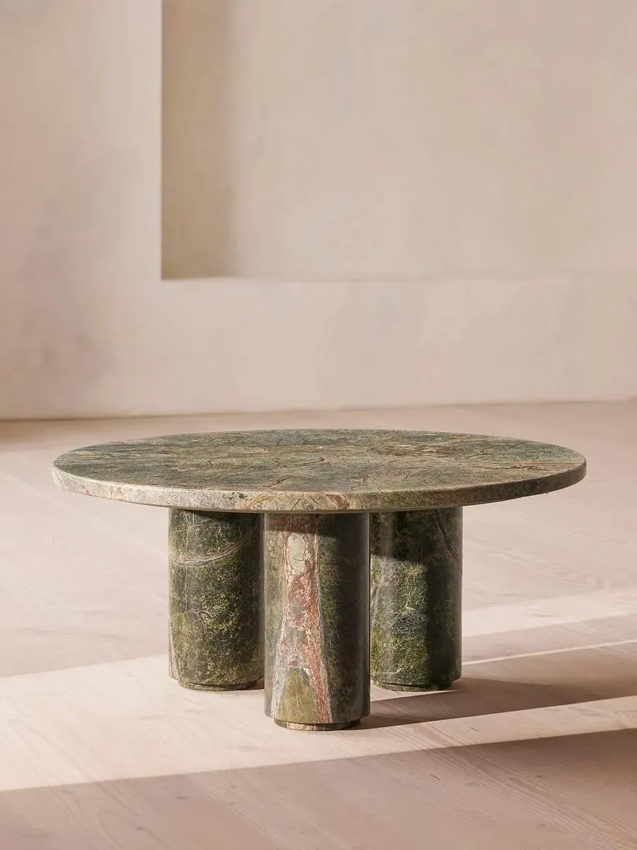 Round Coffee Table - Green, Marble image