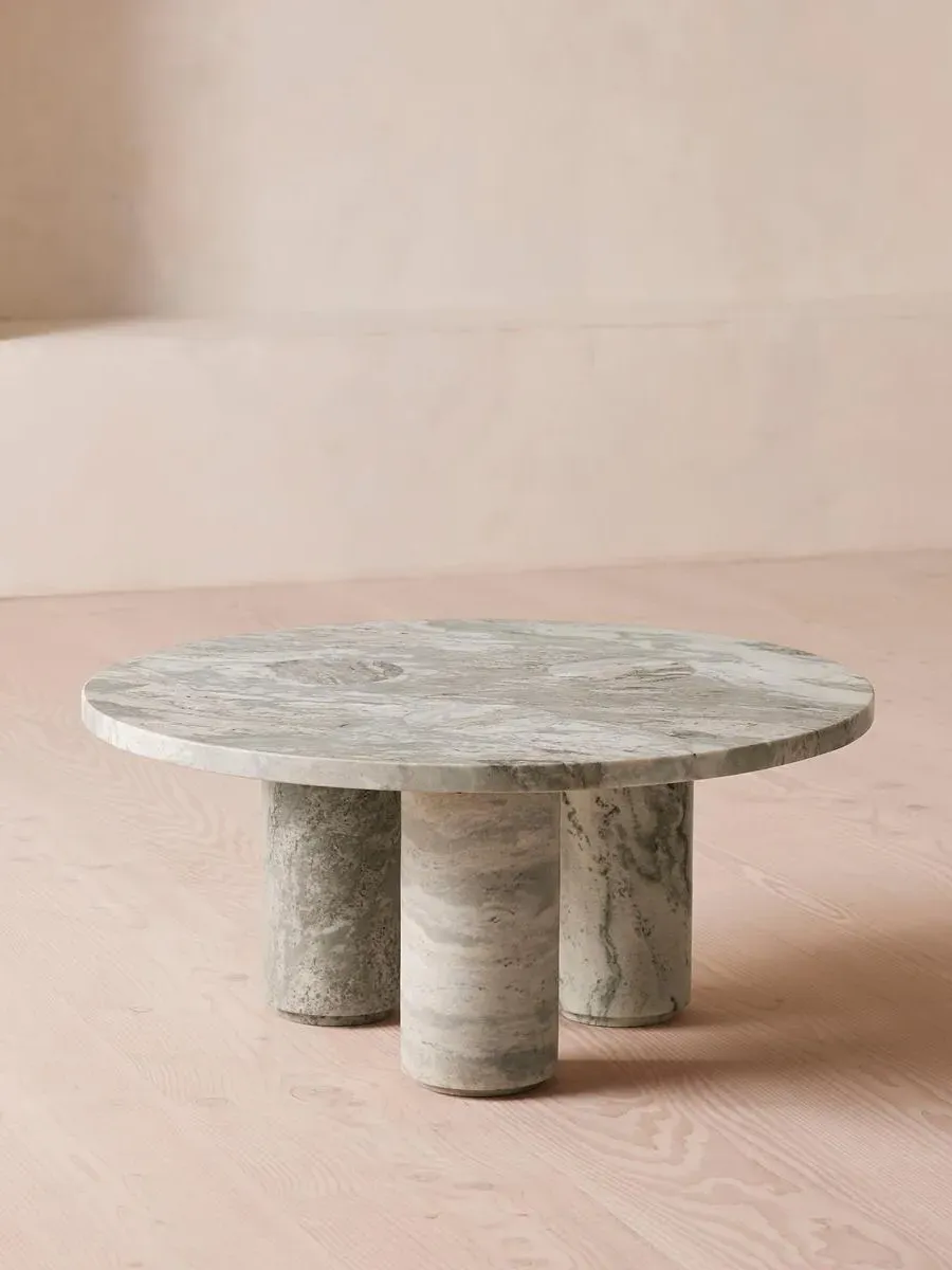 Round Coffee Table - White, Marble