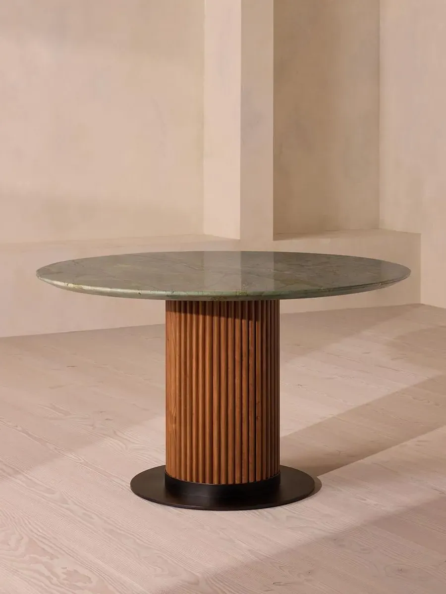 Round Dining Table - Green, Brazilian Marble image