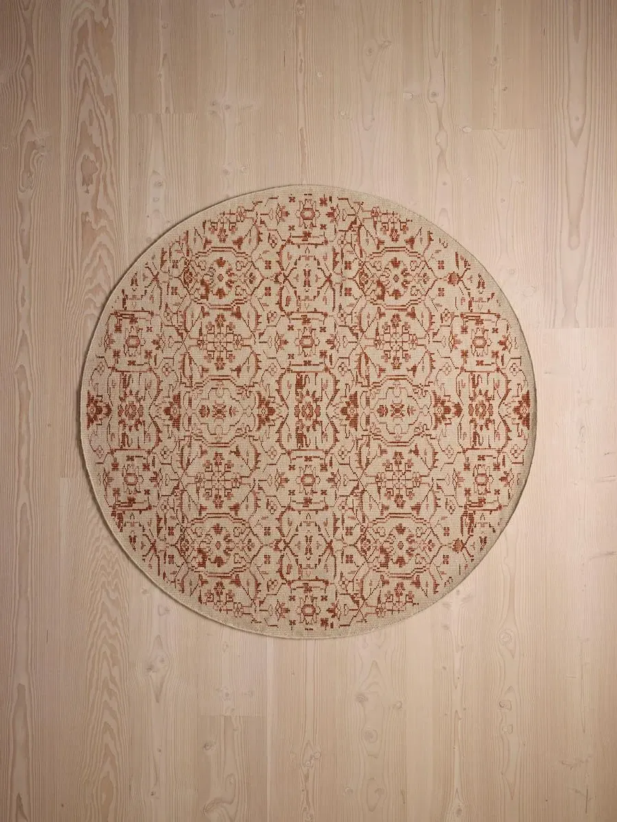 Round Rug Hand-Knotted - Rust, Wool image