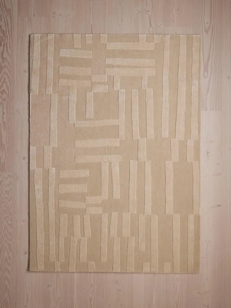 Rug Swatch Abstract Pattern - Cream, Wool image