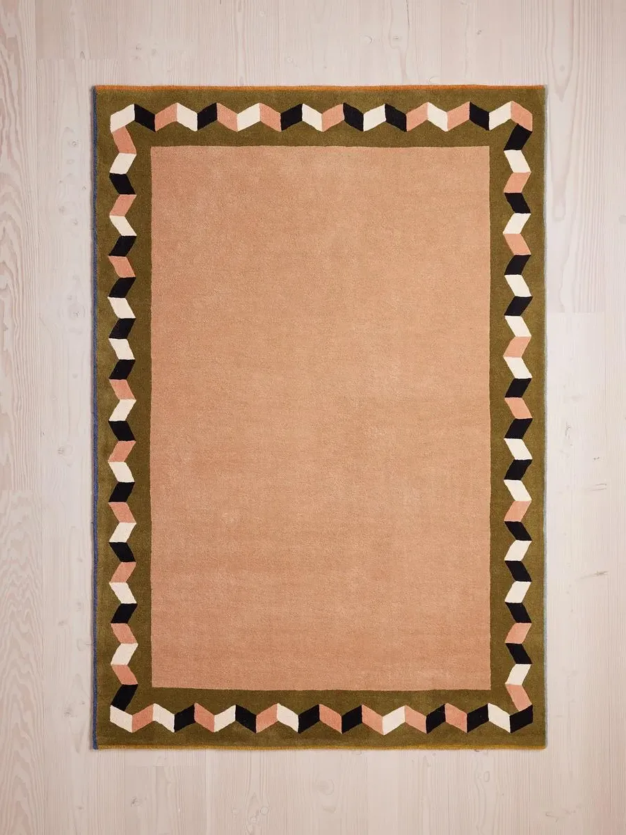 Rug Swatch with Geometric Pattern - Hand-Tufted image
