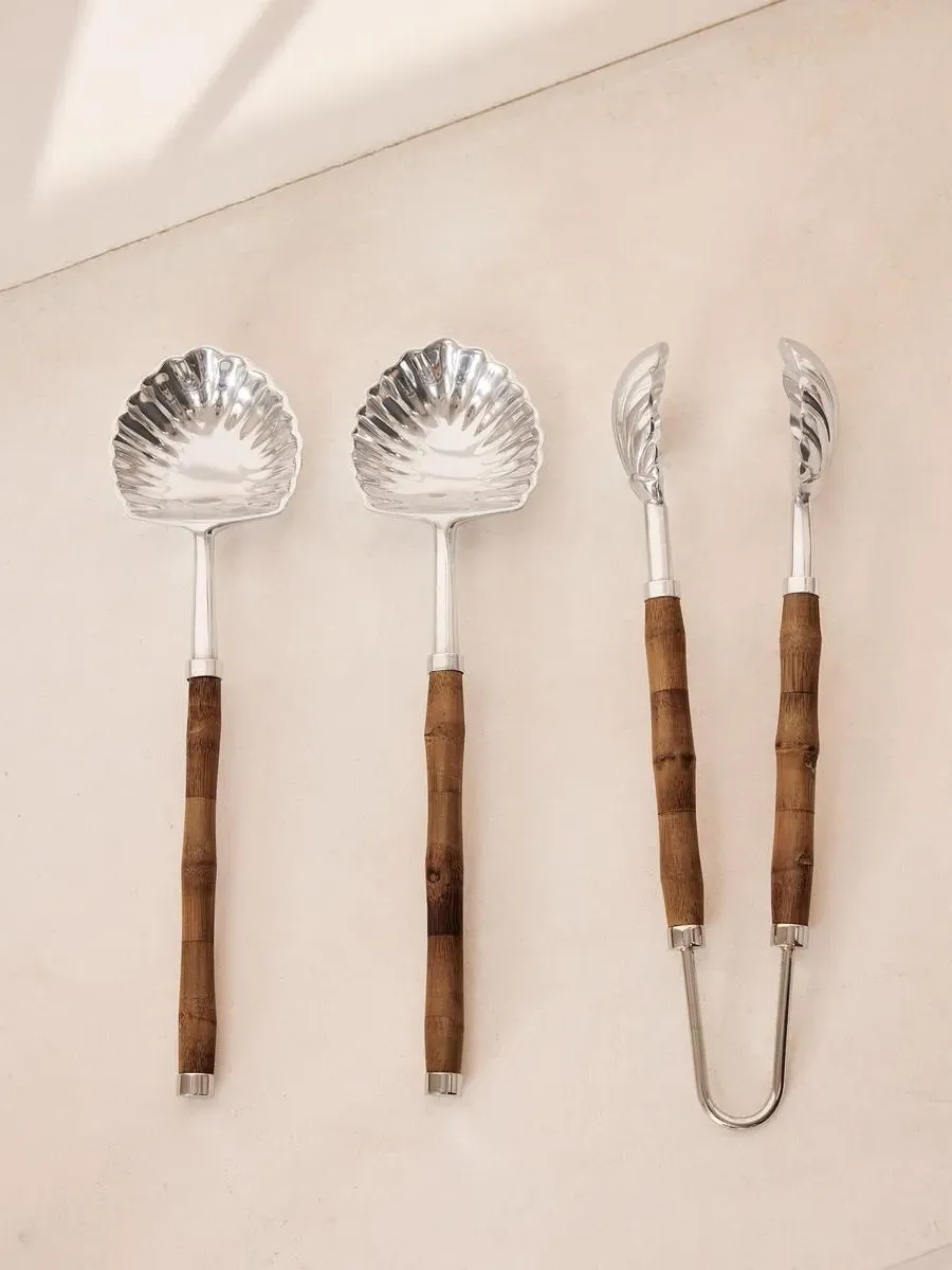 Serving Set with Tongs - Steel image