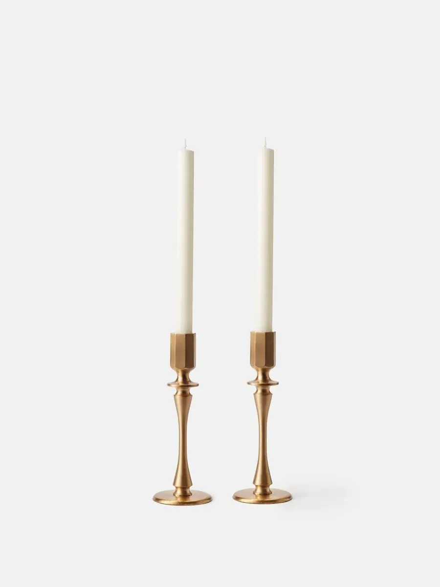 Set of 2 Candleholders - Brushed Brass image