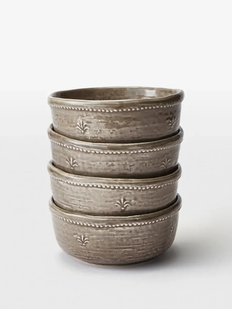 Set of 4 Cereal Bowls - Grey, Stoneware