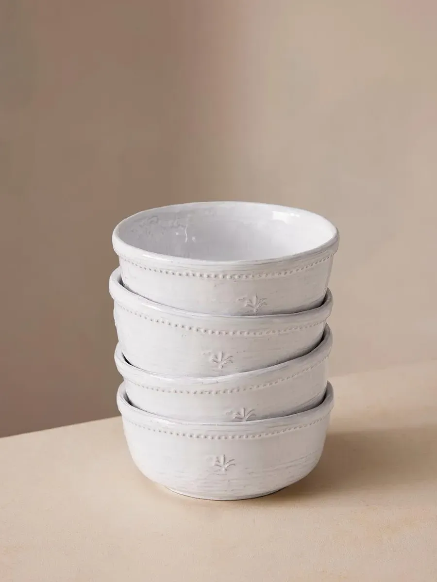 Set of 4 Cereal Bowls - White, Stoneware