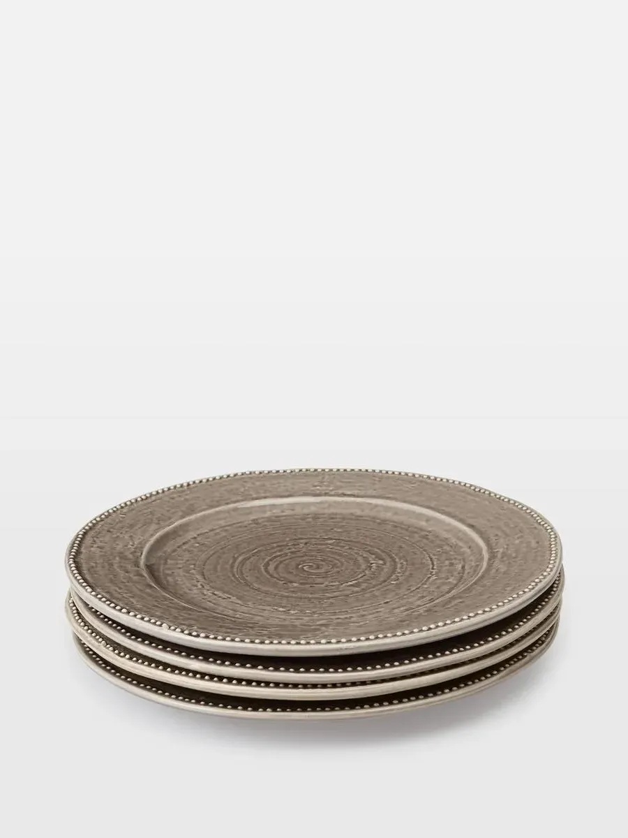 Set of 4 Dinner Plates - Grey, Stoneware image