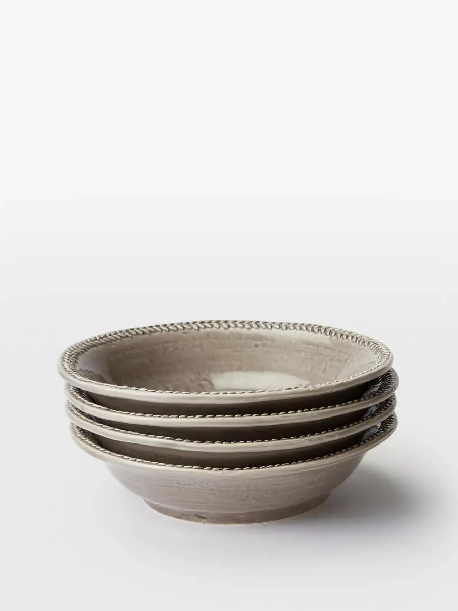 Set of 4 Pasta Bowls - Grey, Stoneware image
