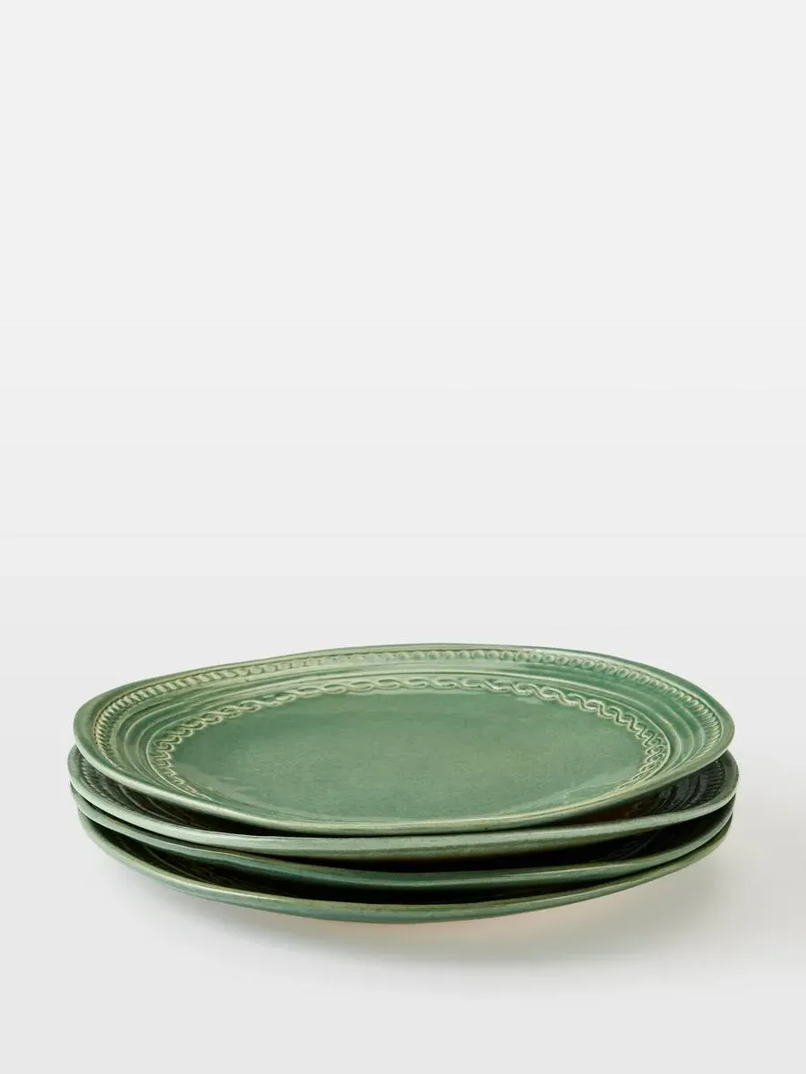 Set of 4 Side Plates - Green, Ceramic image
