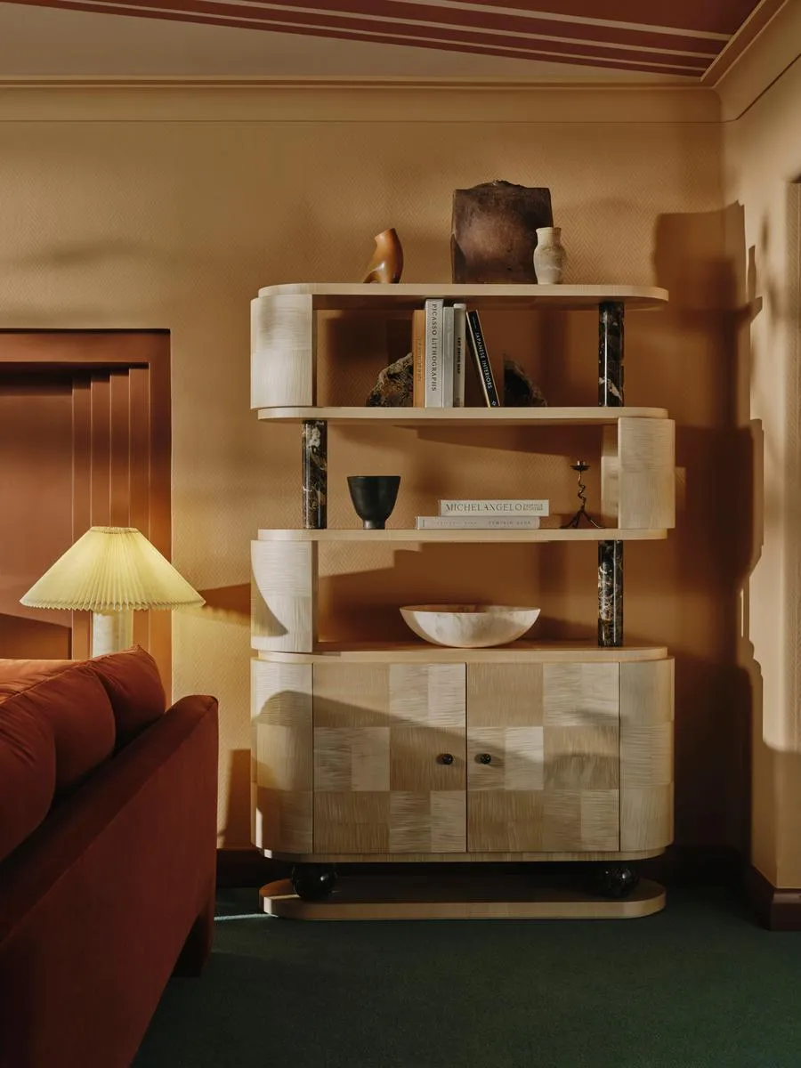 Shelving Unit with Storage - Sycamore, Marble image