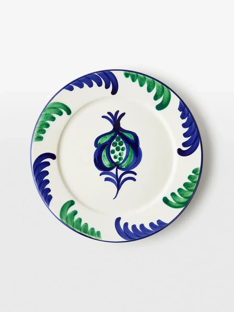 Side Plate Hand-Painted - Blue Green, Ceramic image