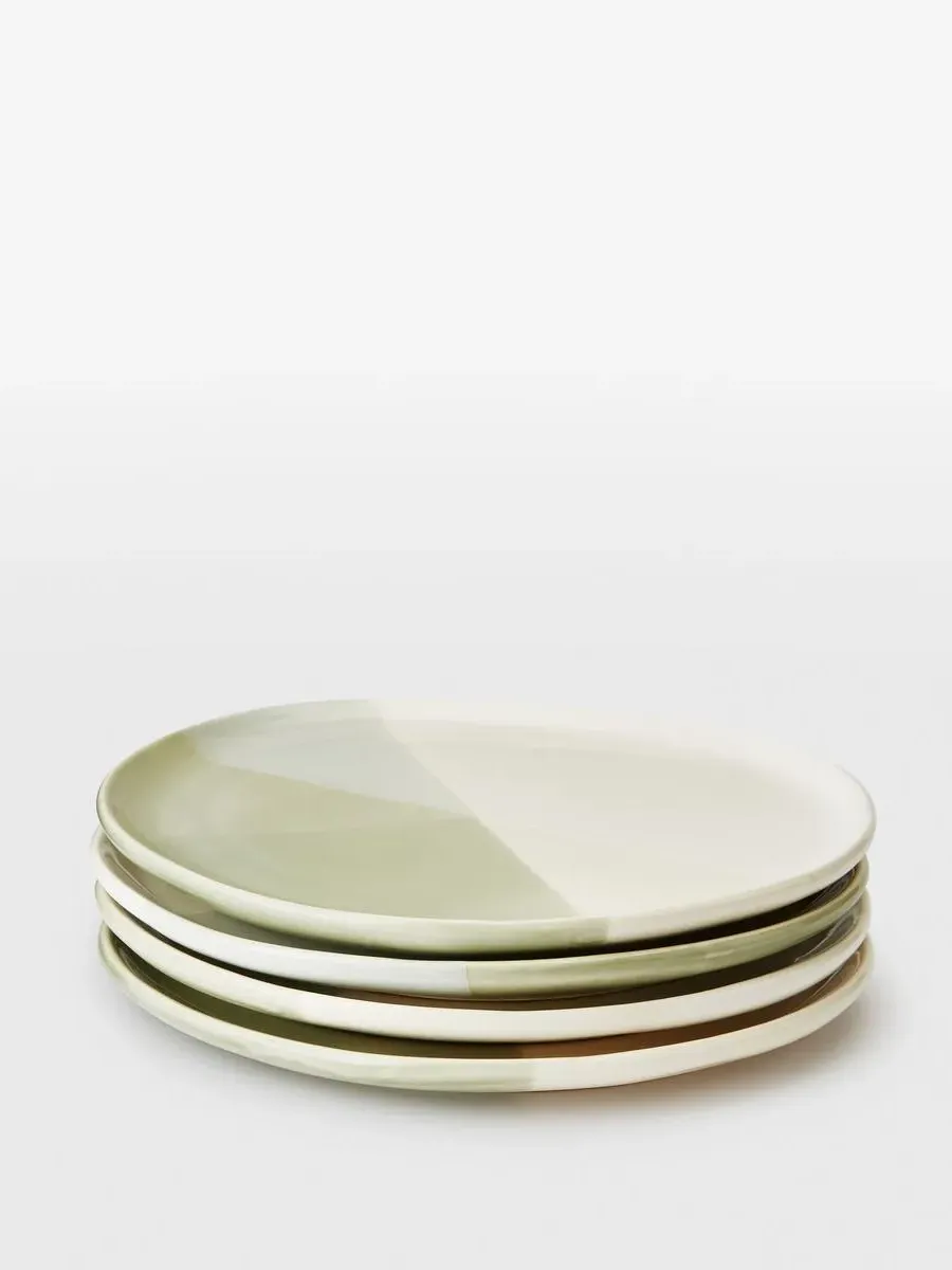 Side Plates Set of 4 - Green, Ceramic image