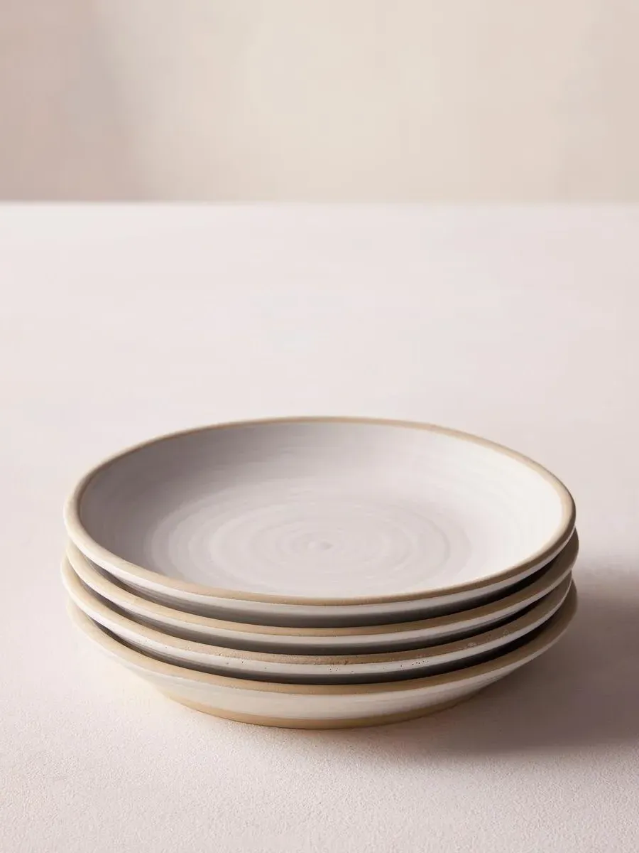Side Plates Set of 4 - White, Ceramic image