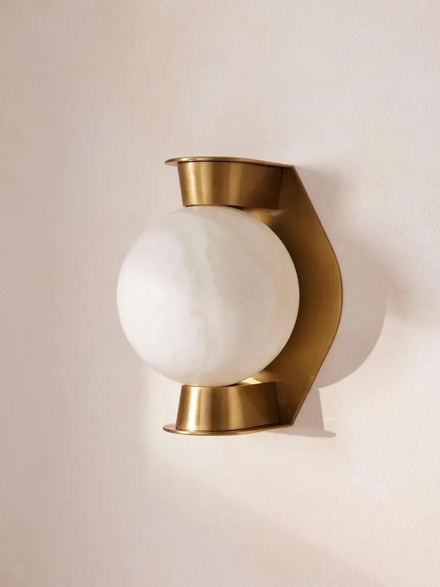Small Wall Light Globe - Antique, Alabaster image