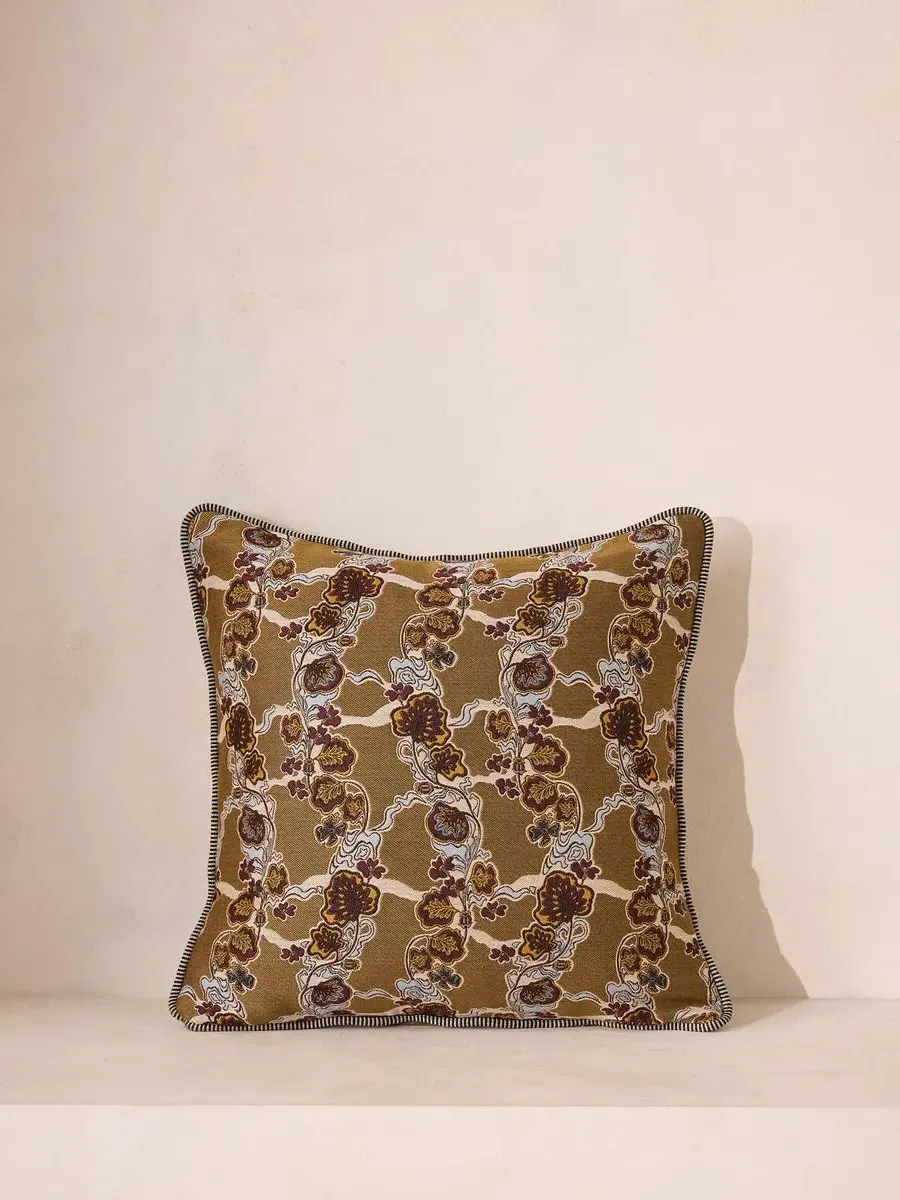 Square Cushion with Floral Pattern - Woven image