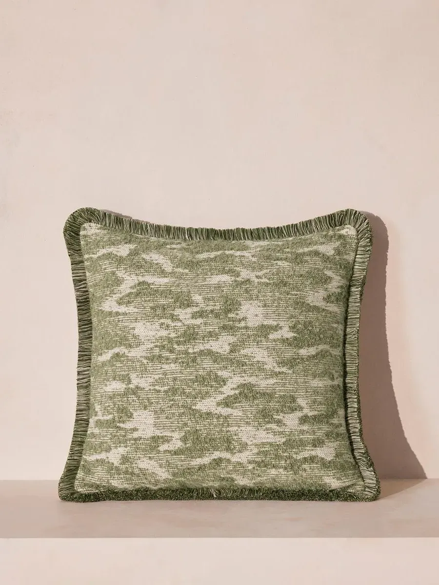 Square Cushion with Fringe - Woven Design image