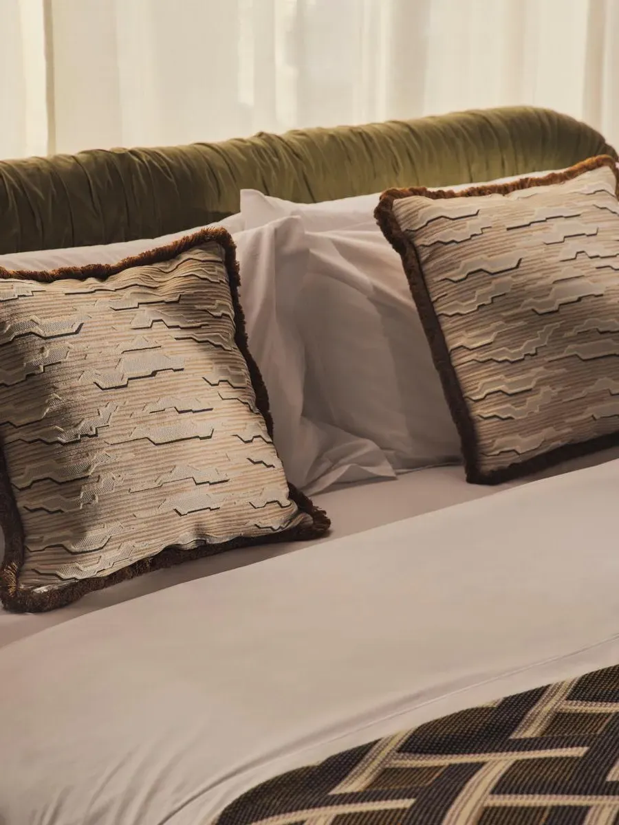 Square Cushion with Jacquard Pattern - Neutral image