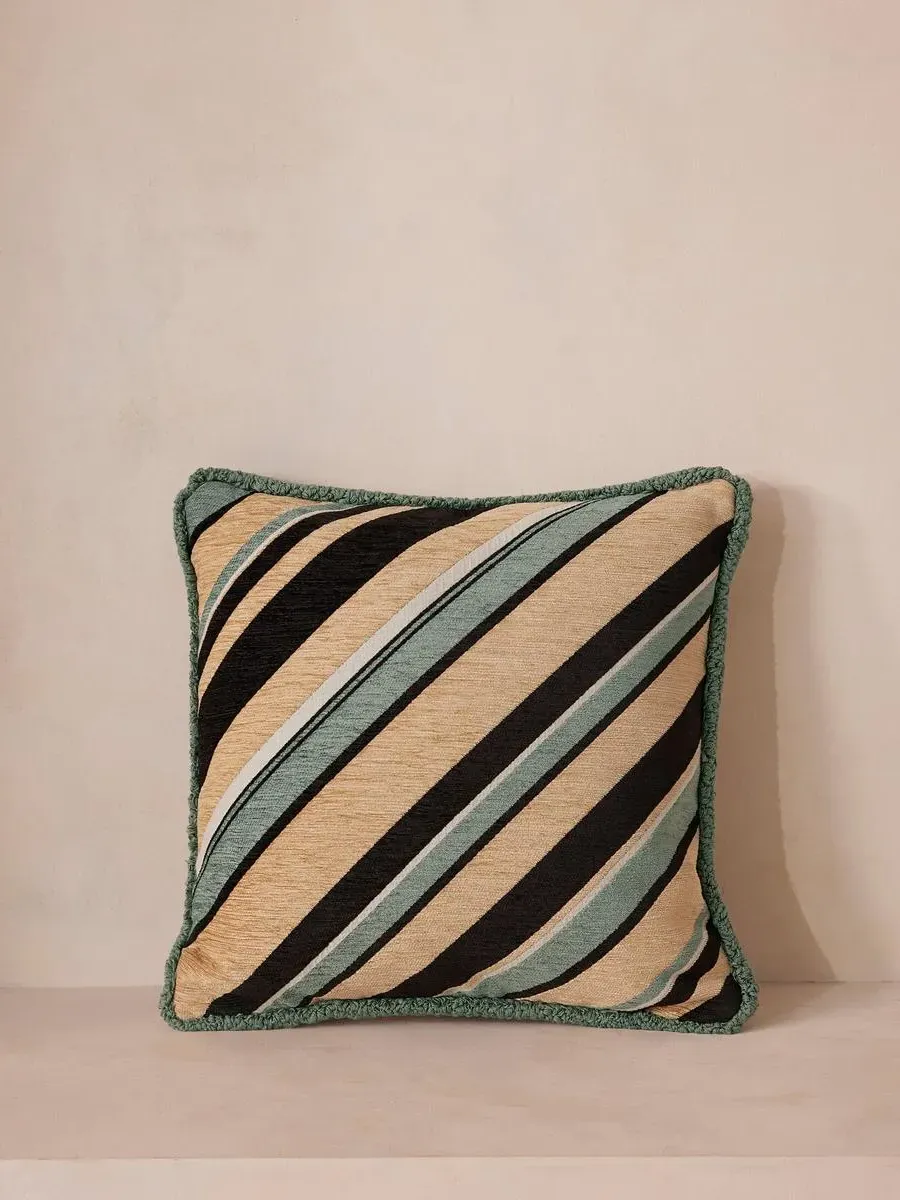 Square Cushion with Stripes - Jacquard Fabric