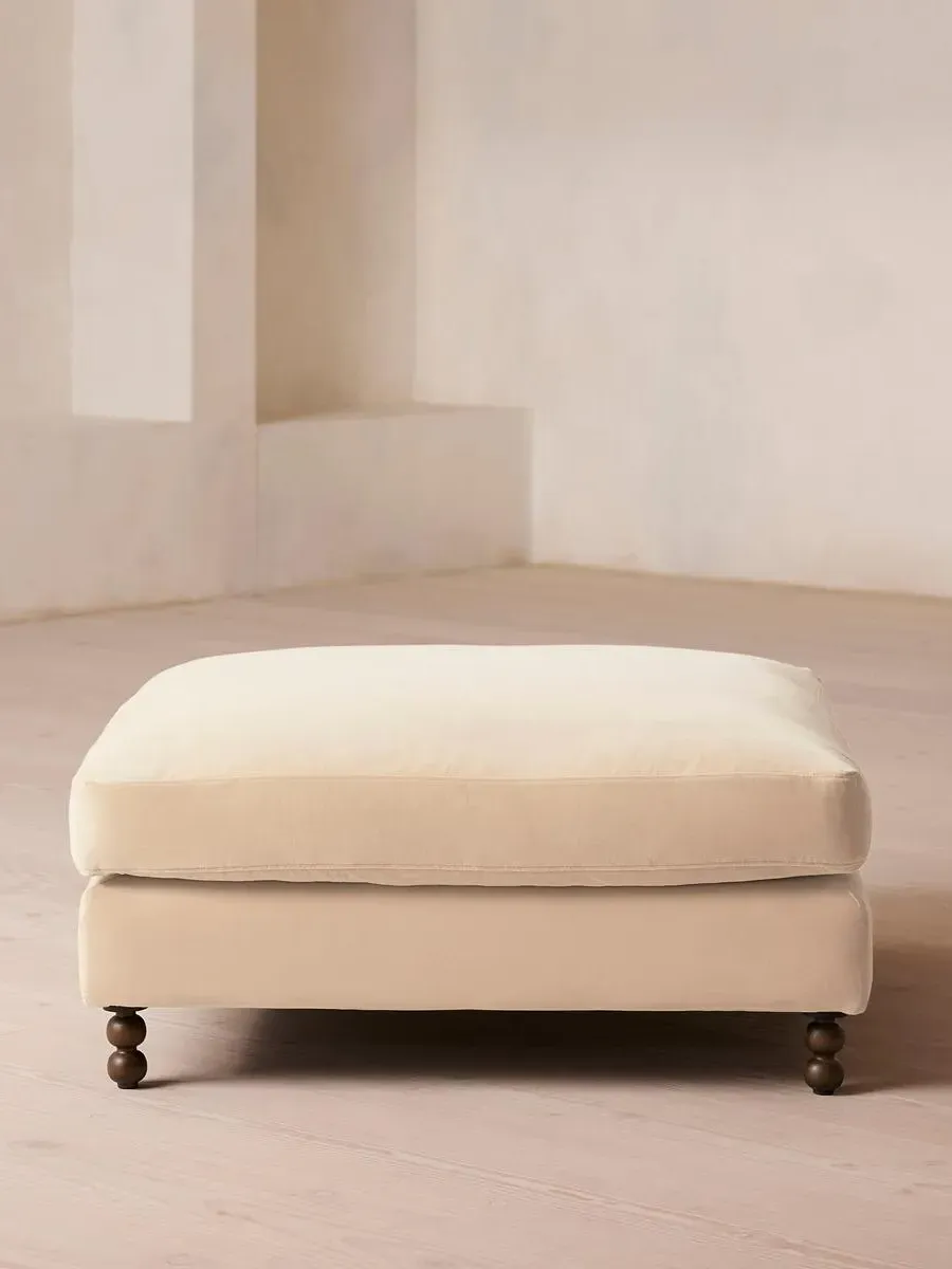 Square Ottoman - Porcelain, Velvet