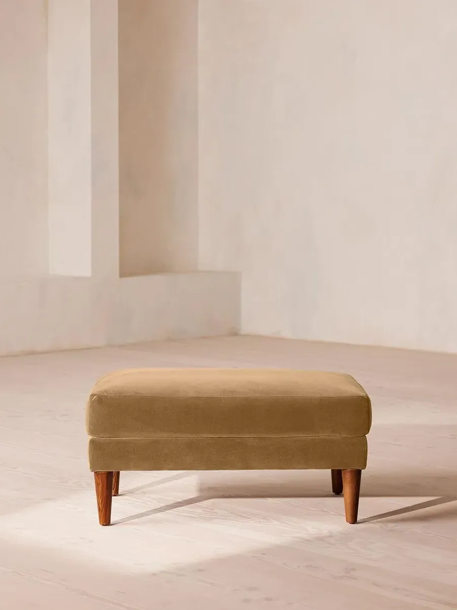 Square Ottoman with Cushion - Camel, Velvet image