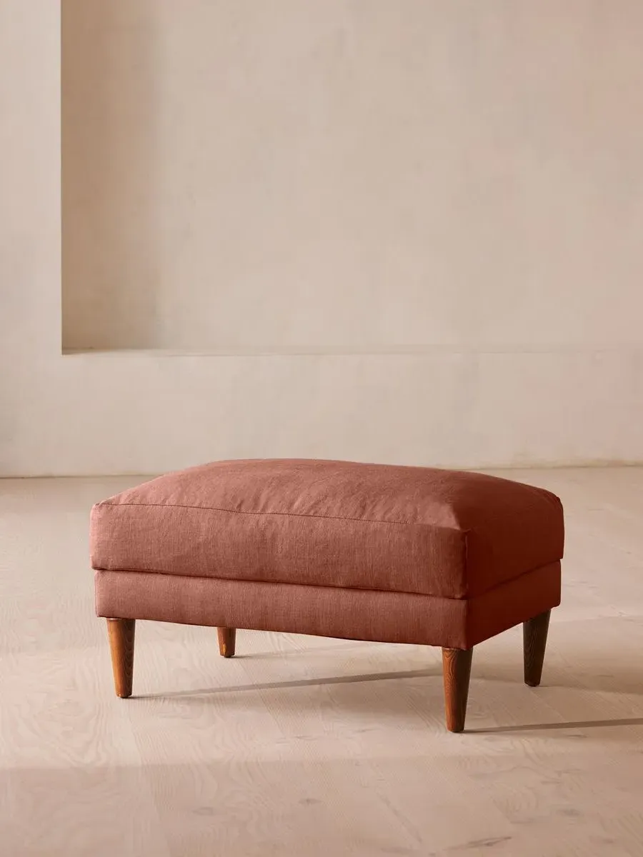 Square Ottoman with Cushion - Sienna, Linen