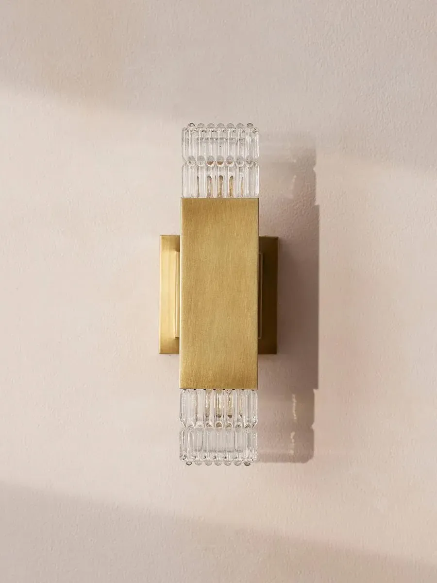 Square Wall Light with Diffusers - Brass image
