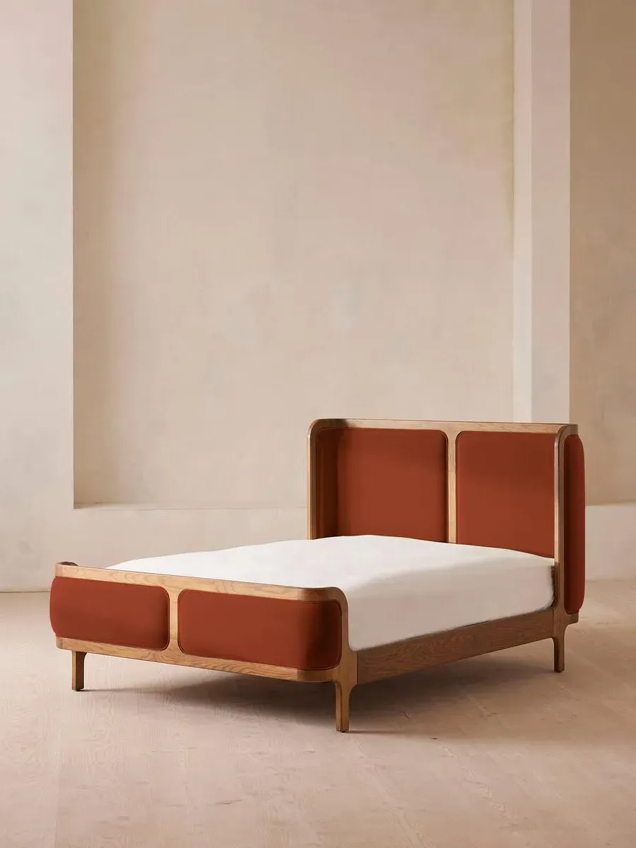 Super King Bed Frame - Rust, Velvet