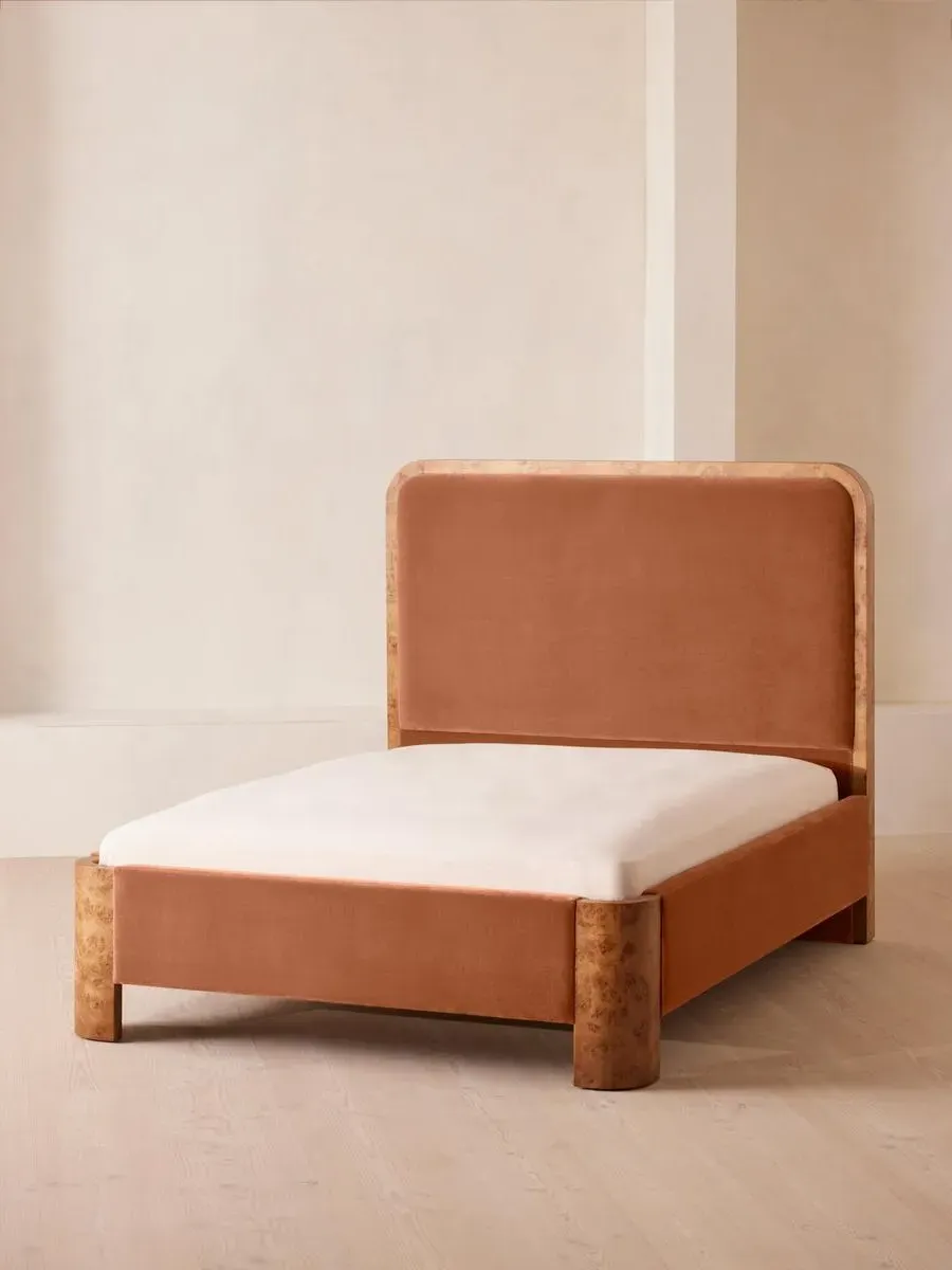 Super King Bed with Headboard - Rose, Velvet