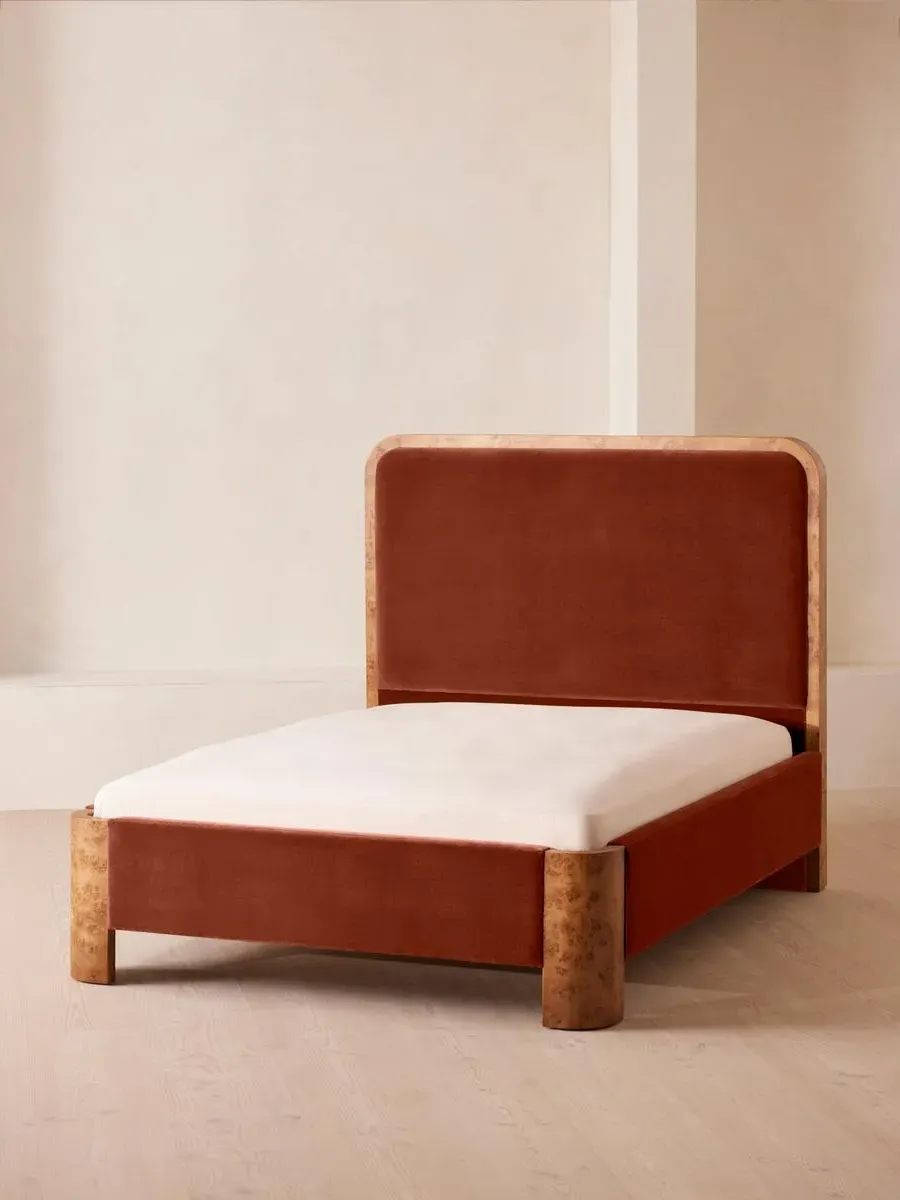 Super King Bed with Headboard - Rust, Velvet
