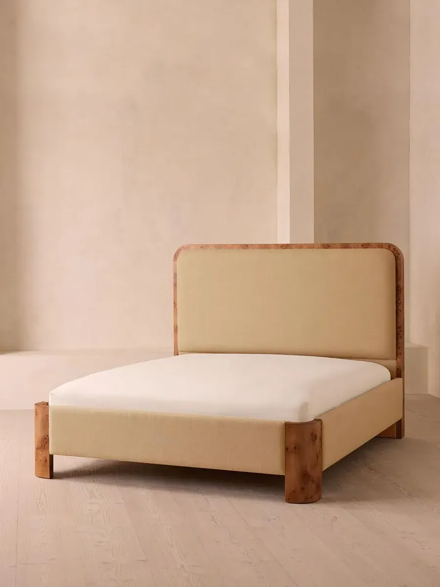 Super King Bed with Headboard - Wheat, Linen