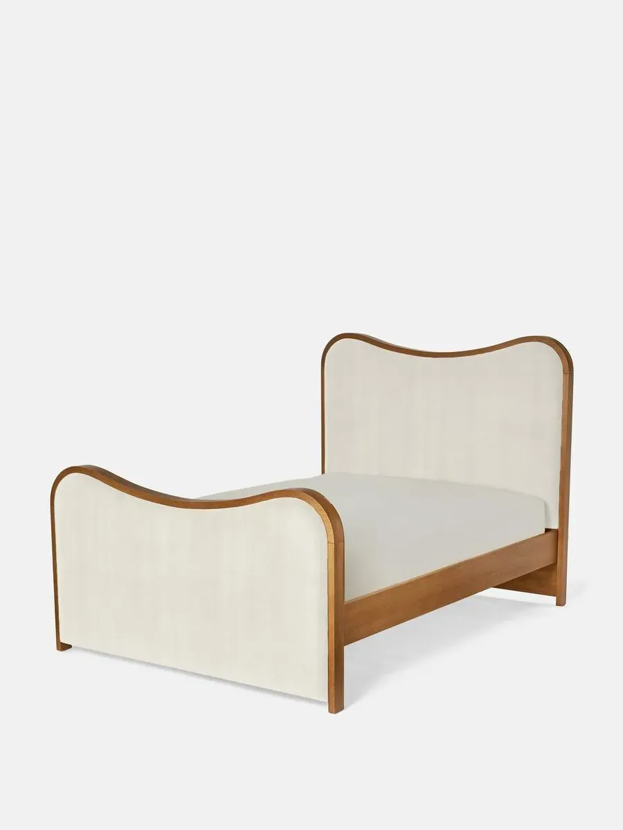 Super King Bed with Oak Frame - White, Velvet