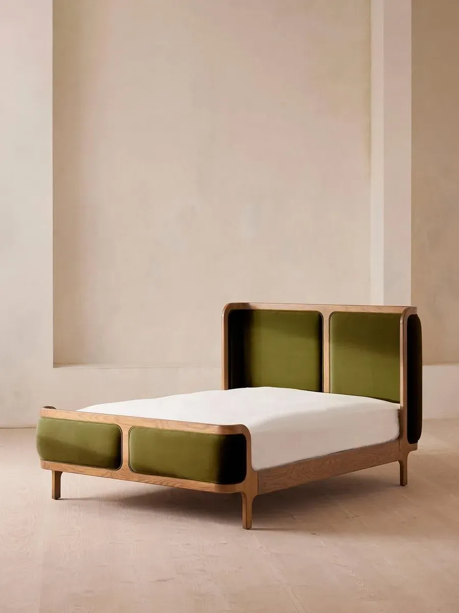 Super King Size Bed Frame - Olive, Velvet