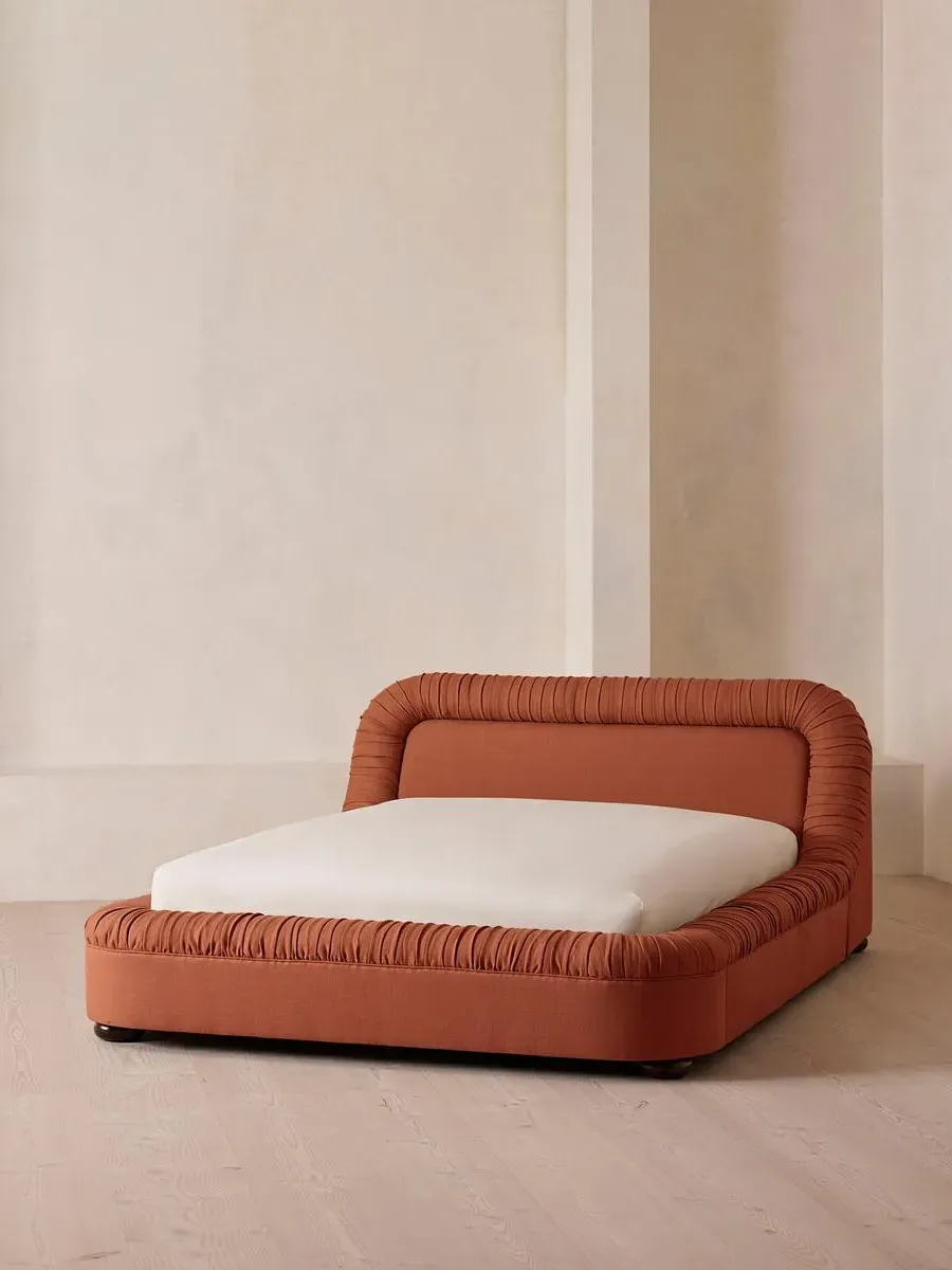 Super King Size Bed with Headboard - Rose, Linen